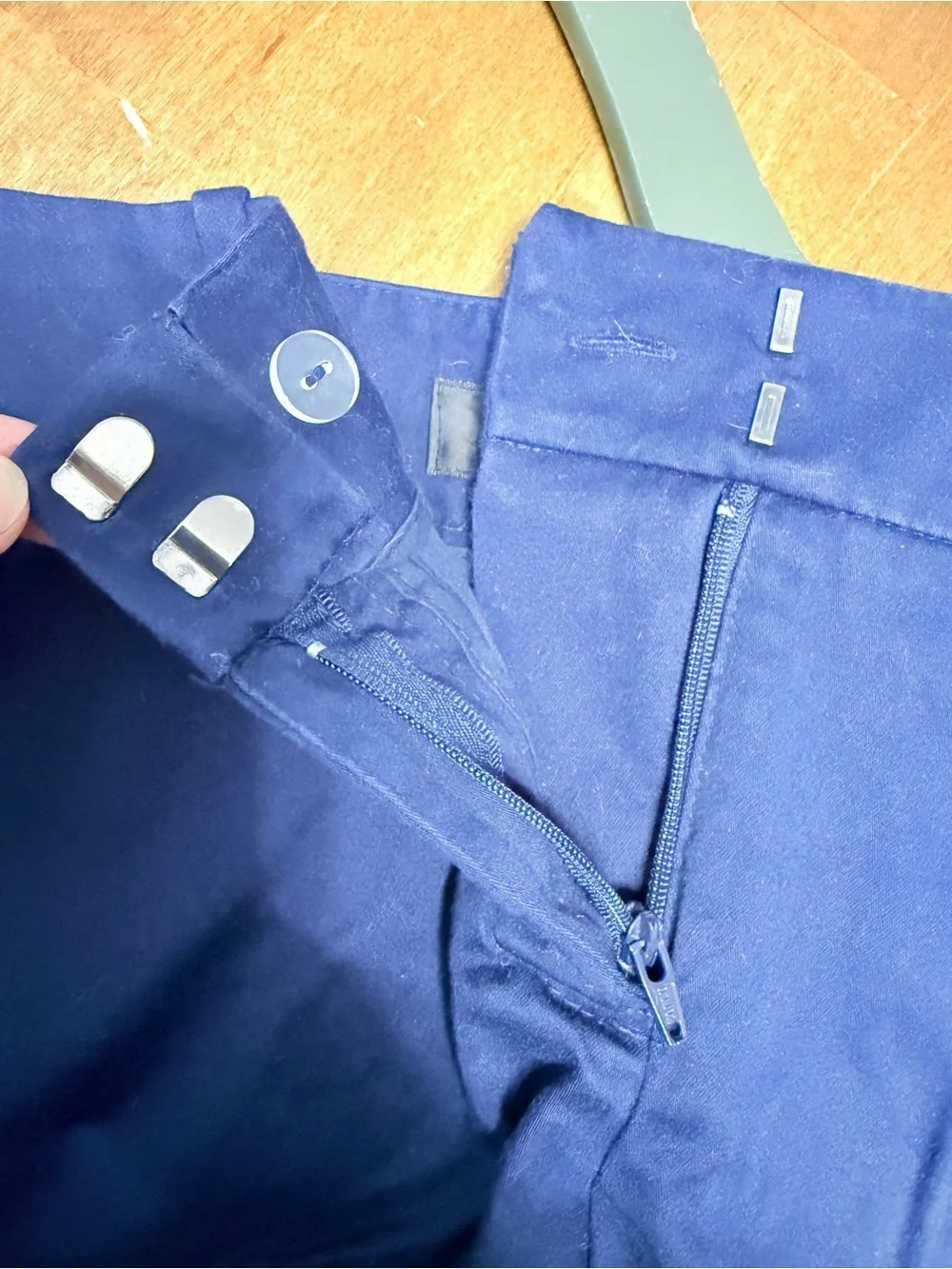Mossimo Supply Co. 98% Cotton 2% spandex Navy Bermuda Shorts
